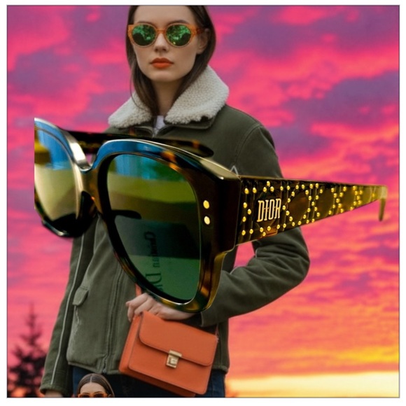 Dior Tortoise Shell Sunglasses with Gold Accents